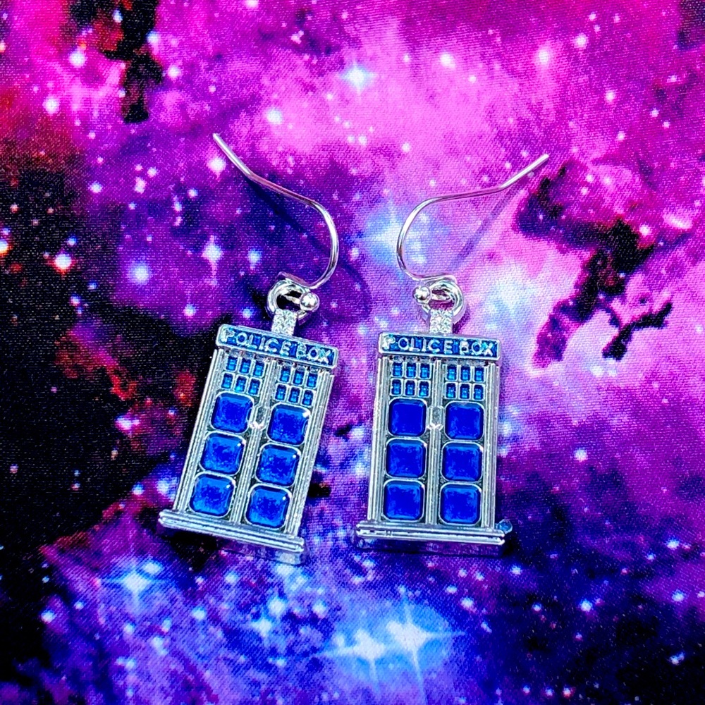 Tardis earrings Doctor Who handmade earrings